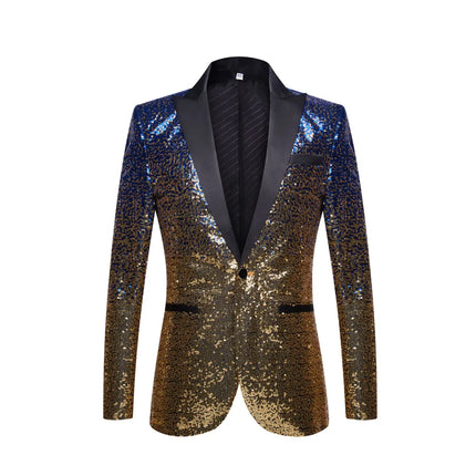 Men's Golden Multicolor Sequins Blazer #S8051 - Blazers | Color5 / XS