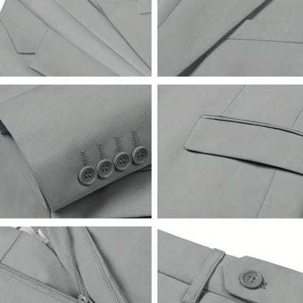 Men's 3pcs Suit #304 - | Beige / XXS