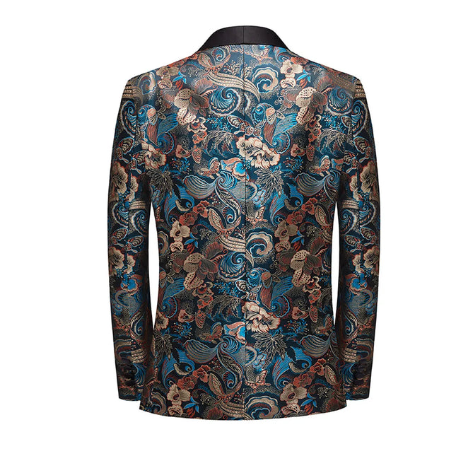 Men's Vintage Jacquard Tuxedo #S8099 - Blazers | Multicolour / XS
