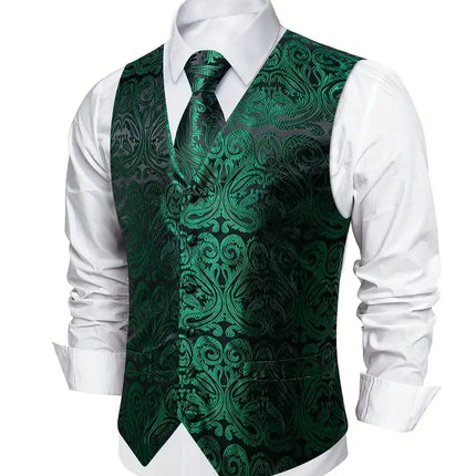 Men's Vest Tie Handkerchief Set #25061019 - Vests | Color1 / S