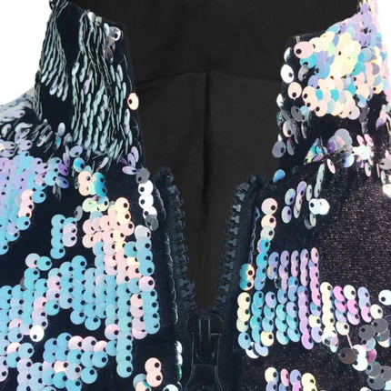 Men's Multicolor Sequins Blazer #S8400 - Blazers | Color1 / XS