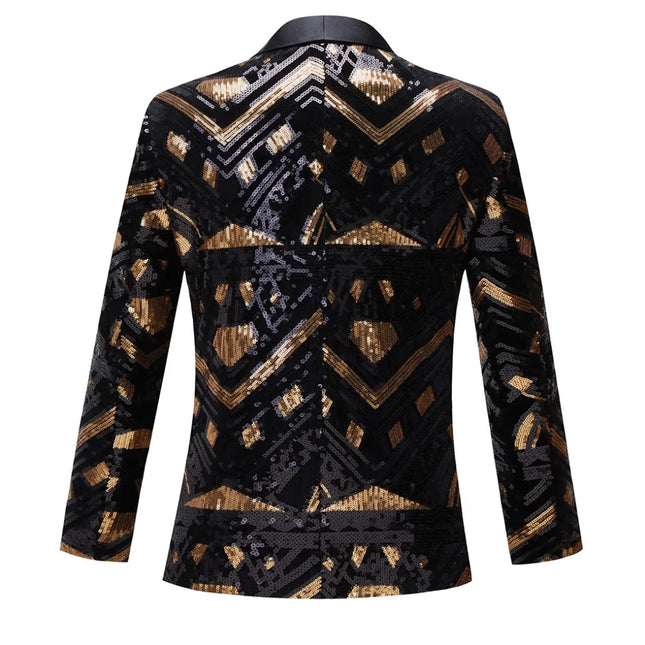 Men's Color Block Sequins Tuxedo  #S8030