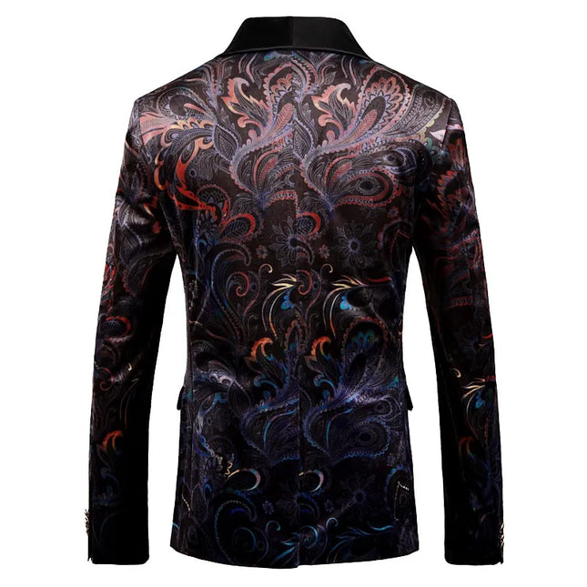 Men's Floral Print Tuxedos #S8065 - Blazers | Multicolour / XS