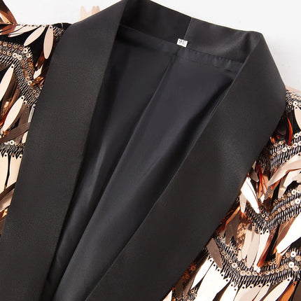 Men's Rose-Gold Sequins Tuxedo  #S8043