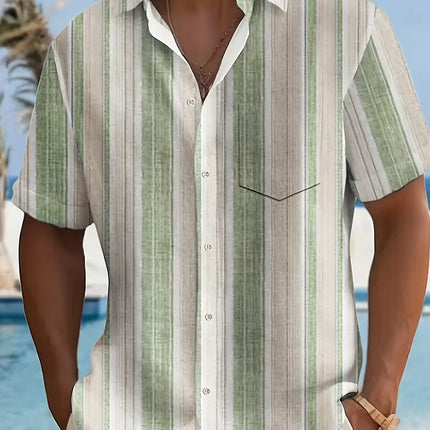 Men's Casual Striped Shirt #25060917 - | Color5 / XL