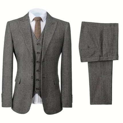 Men's 3pcs Suit #305 - | Brown / XXS