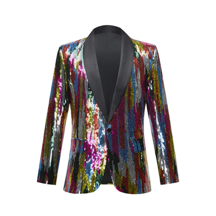 Men's Colorful Striped Sequins Tuxedo #S8095
