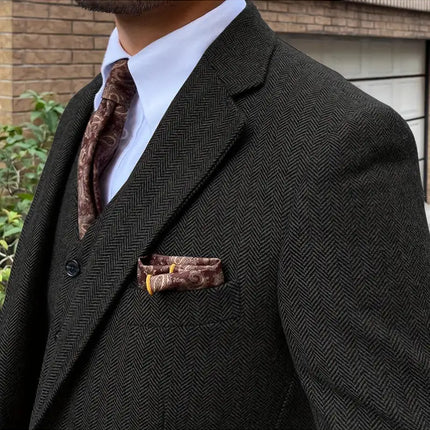 Men's 3pcs suit #309 - | Dark Gray / XXS