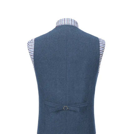 Men's Retro Tweed Suit Vest #800 - | Black / XS