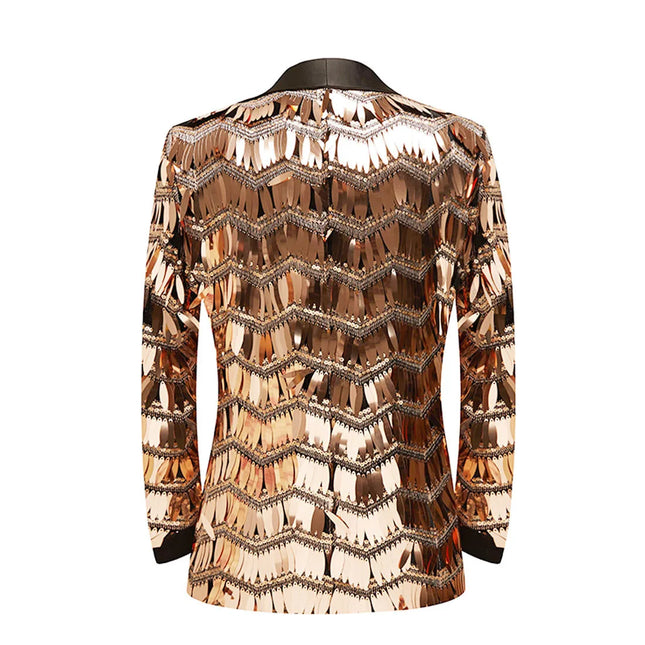 Men's Rose-Gold Sequins Tuxedo  #S8043