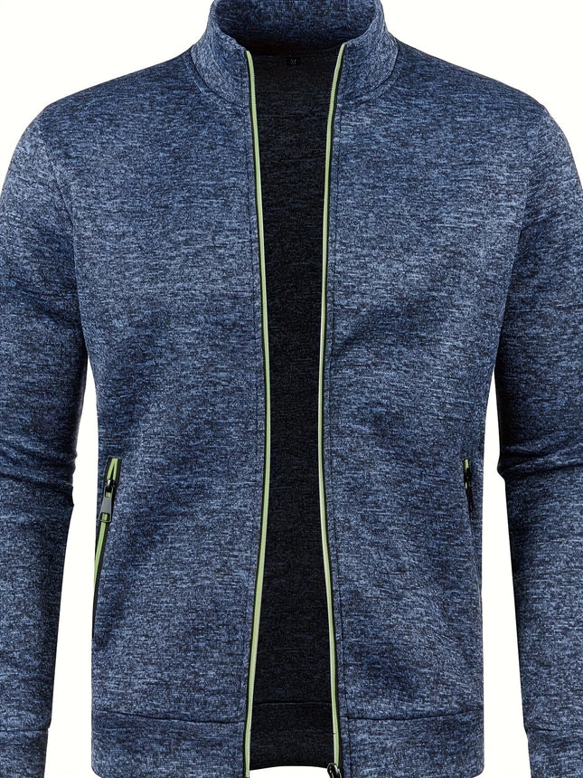 Men's Casual Zipper Cardigan Coat #25060601 - | Navy Blue / S