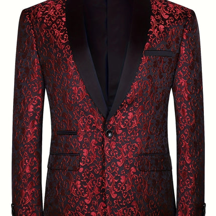 Men's Jacquard Weave Blazer #25060707 - Blazers | Burgundy / XS