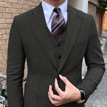 Men's 3pcs suit #309 - | Dark Gray / XXS