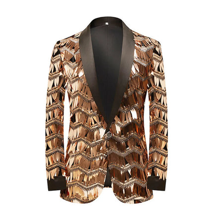 Men's Rose-Gold Sequins Tuxedo  #S8043
