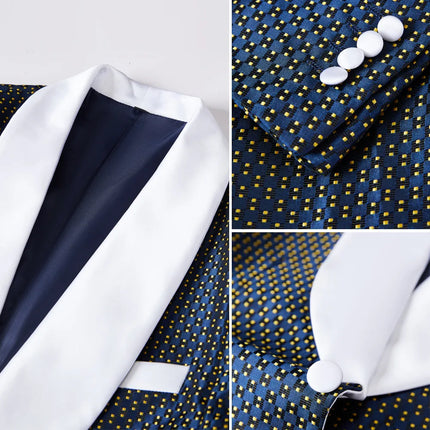 Men's Blue Dots Suit  #M8012