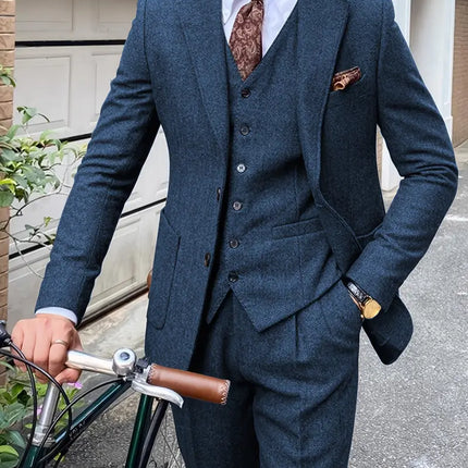 Men's 3pcs suit #309 - | Blue / XXS