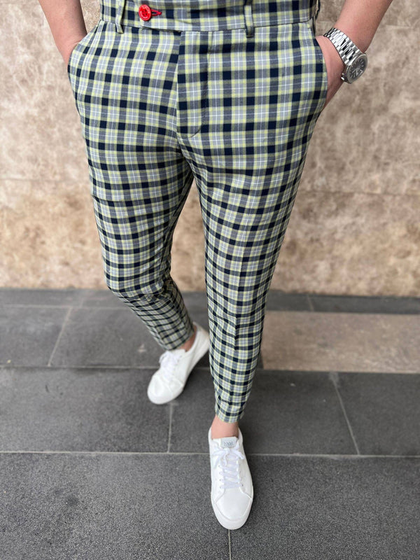 Men's Tailored Check Pants #XK6024