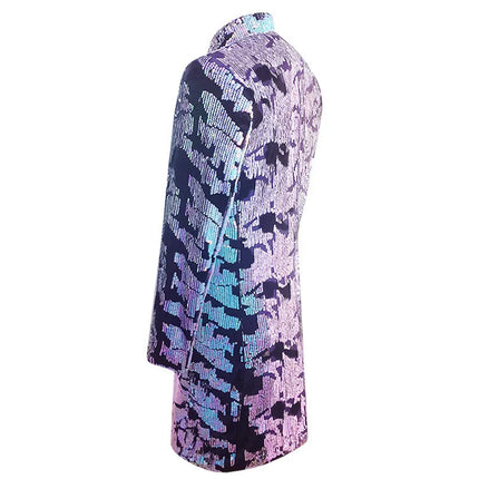 Men's Multicolor Sequins Blazer #S8400 - Blazers | Color1 / XS