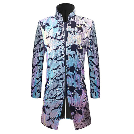 Men's Multicolor Sequins Blazer #S8400 - Blazers | Color2 / XS