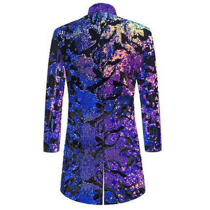 Men's Multicolor Sequins Blazer #S8400 - Blazers | Color1 / XS