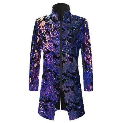 Men's Multicolor Sequins Blazer #S8400 - Blazers | Color3 / XS