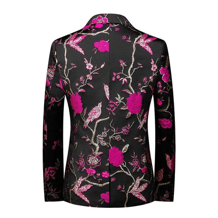 Men's Embroidery Black Blazer #S8327 - Blazers | White / XS