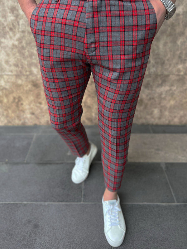 Men's Elegant Plaid Pants #XK6031