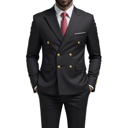 Men's 2pcs Suit #310 - | Black / XXS